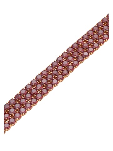 faina Women Crystal-Studded Bracelet in Rose Gold Red