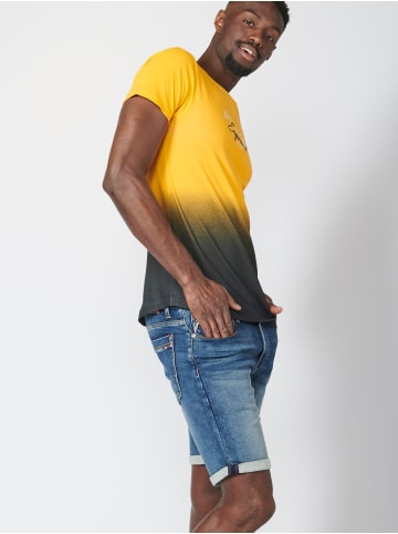 KOROSHI Kurzarm T-Shirt in gelb