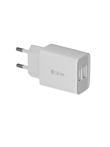 COFI 1453 Devia Wandladegerät Weiß 2,4A 2x USB - Buchsen Ladegerät in Weiß