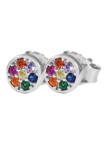 Adeliás Damen Ohrringe – Ohrstecker aus 925 Silber mit Zirkonia in silber