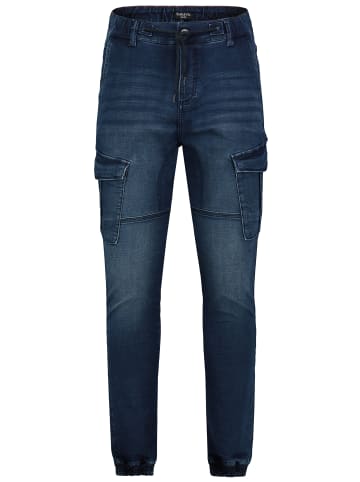 Sublevel Jogger Pants Jeans mit Seitentaschen und Kordelzug in Blau-3