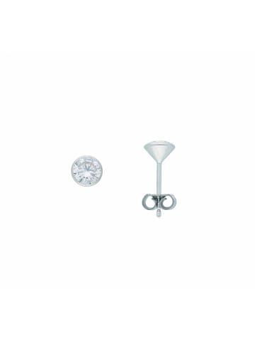 Adeliás Damen 925 Silber Ohrringe / Ohrstecker mit Zirkonia Ø 5,5 mm in silber