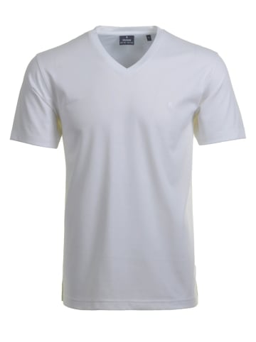 Ragman Softknit T-Shirt V-Ausschnitt in Weiß