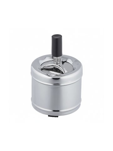 relaxdays Aschenbecher in Silber - (H)11,5 x Ø 8 cm