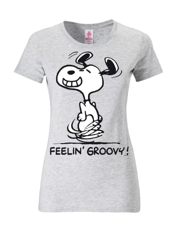 Logoshirt T-Shirt Snoopy – Feelin' Groovy! in grau-meliert