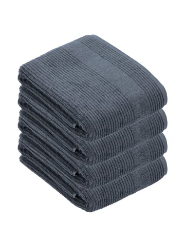 Vossen 4er Pack Badetuch in dunkelgrau