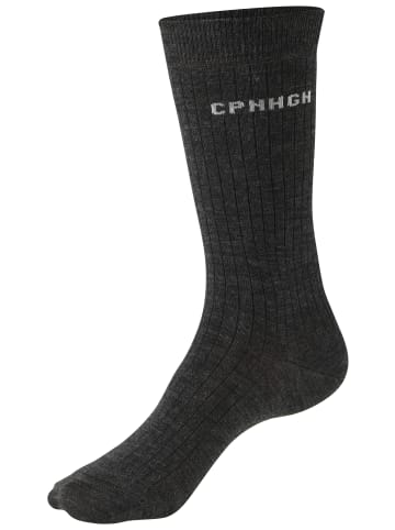 Copenhagen Studios Basicsocken in 2x anthrazit meliert