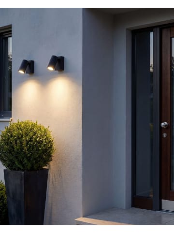 Beliani 2er-Set Wandleuchte für den Außenbereich MANOR in Schwarz