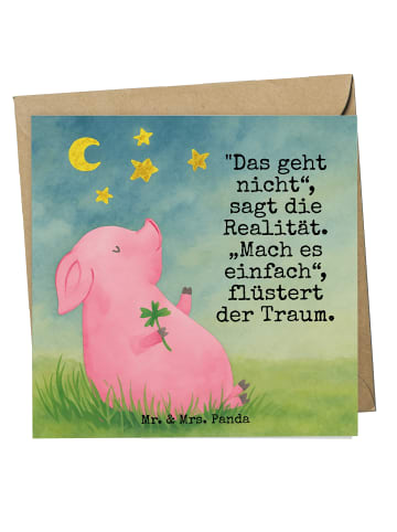 Mr. & Mrs. Panda Grußkarte Schwein Glück Design mit Spruch in Weiß