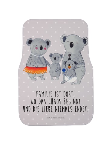 Mr. & Mrs. Panda Fahrer Autofußmatte Koala Familie mit Spruch in Grau Pastell