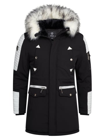 behype Parka FADE-2 in schwarz/weiß