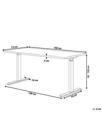Beliani Höhenverstellbarer Schreibtisch DESTIN II in Schwarz