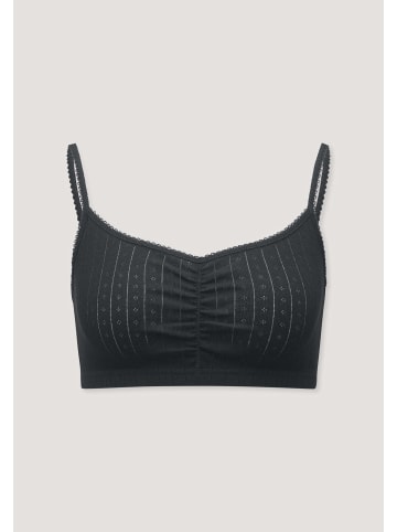 Hessnatur Hessnatur Pointelle Bustier PURE COTTON aus reiner Bio-Baumwolle in schwarz
