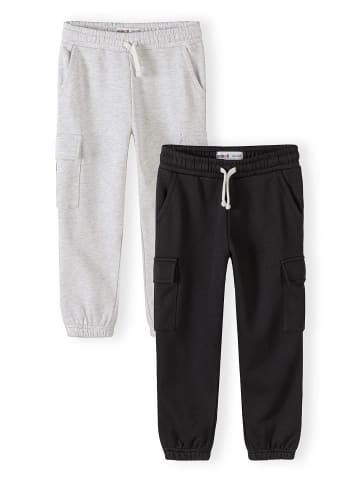 Minoti 2-er Pack Jogger Pants 30FLEECE156 in graumeliert