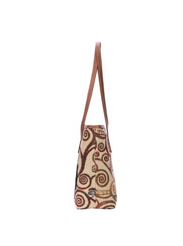 Goebel Schultertasche " Gustav Klimt Der Lebensbaum " in Beige Gold