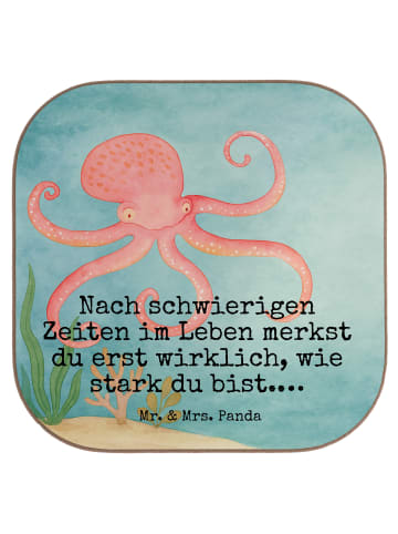 Mr. & Mrs. Panda Untersetzer Glas Tintenfisch Design mit Spruch in Weiß
