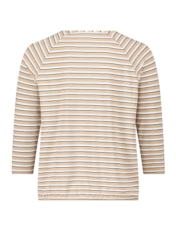 Betty Barclay Ringelshirt mit V-Ausschnitt in Beige/Cream