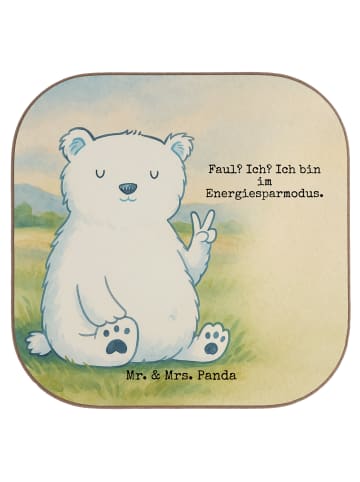 Mr. & Mrs. Panda Untersetzer Kaffee Eisbär Faul Design mit Spruch in Weiß