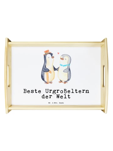 Mr. & Mrs. Panda Serviertablett Pinguin Beste Urgroßeltern der W... in Weiß