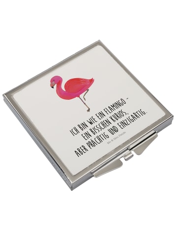 Mr. & Mrs. Panda Schminkspiegel Flamingo Classic mit Spruch in Weiß