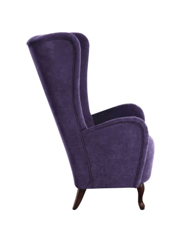 others HOCHLEHNSESSEL Kailey Bezug Velourstoff Buche nussbaum dunkel / violett