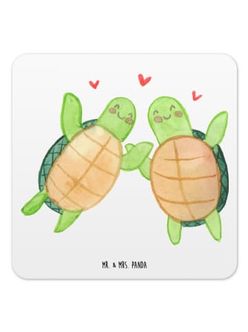Mr. & Mrs. Panda Tischuntersetzer Schildkröten Paar ohne Spruch in Weiß