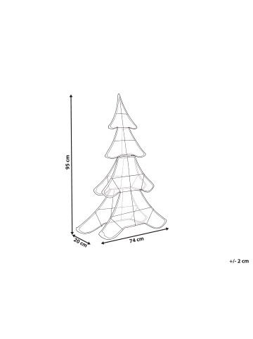 Beliani LED Deko EDASJON in Weiß - (W) 74 x (H) 95 x (L) 74 cm