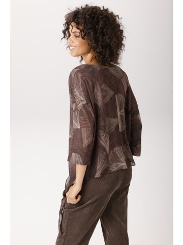 Aniston CASUAL Schlupfbluse in bordeaux-sand-grün-braun