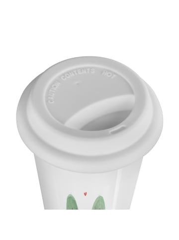 Mr. & Mrs. Panda Kaffeebecher To Go Kaktus Liebe mit Spruch in Weiß