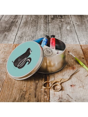 Mr. & Mrs. Panda Erinnerungsbox Stinktier Sitzen ohne Spruch in Türkis Pastell