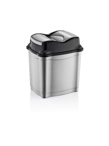COFI 1453 Moderner Abfalleimer / Mülleimer mit praktischem Push-Deckel in Grau