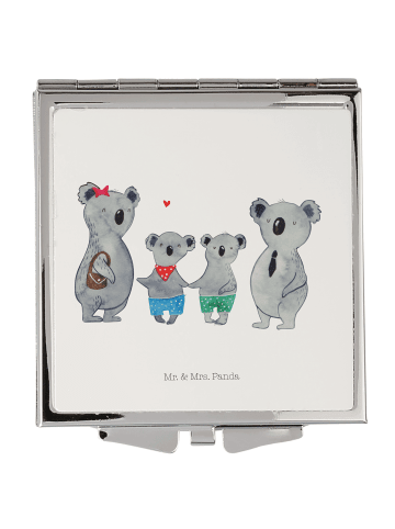 Mr. & Mrs. Panda Handtaschenspiegel quadratisch Koala Familie zw... in Weiß
