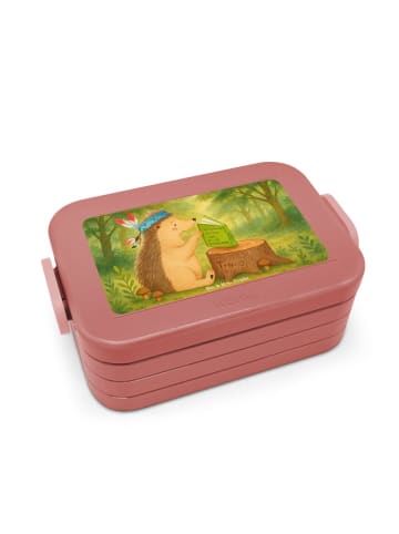 Mr. & Mrs. Panda Brotdose Igel Federschmuck Design ohne Spruch in Rot Pastell