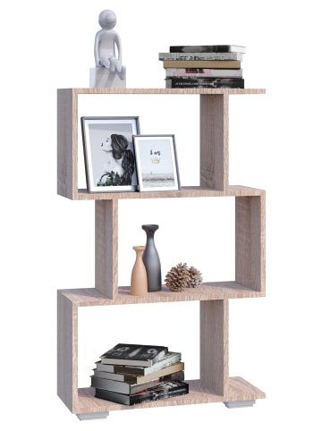 VCM Holz Raumteiler Stand Regal Deko Bücher Palusa M in Sonoma-Eiche