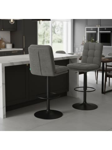 DUBI Möbel 2er-Set: Barhocker Enno in Grau - (B)45 x (H)103 x  (T)57 cm