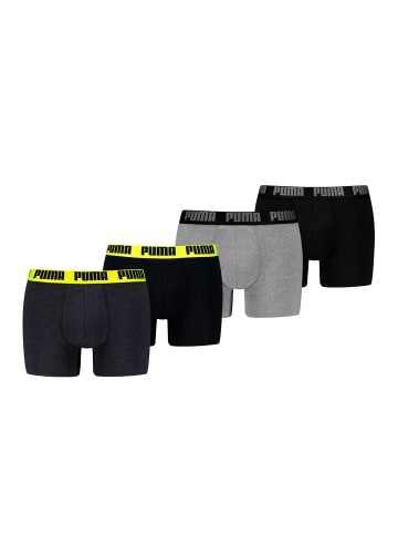 Puma Boxershorts PUMA MEN EVERYDAY BASIC BOXERS 2P in Grey Melange / Yellow