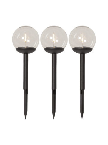 STAR Trading Solar-Gartenleuchte Globe 3er-Set in Schwarz