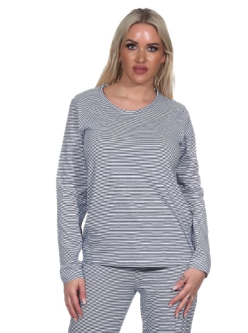 NORMANN Schlafanzug Pyjama Hose lang Mix & Match Streifen - 79721 in marine
