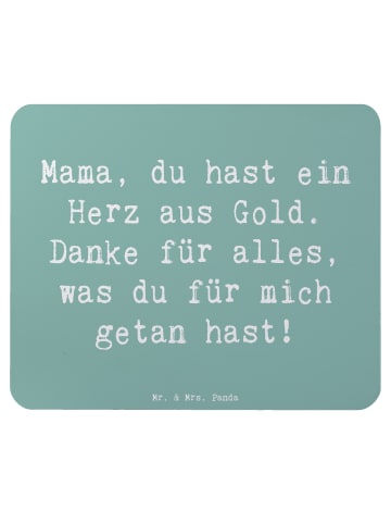 Mr. & Mrs. Panda Maus-Pad Spruch Mama Herz Gold mit Spruch in Meeresbrise