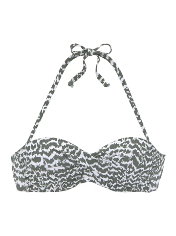 LASCANA Bügel-Bandeau-Bikini-Top in oliv-bedruckt