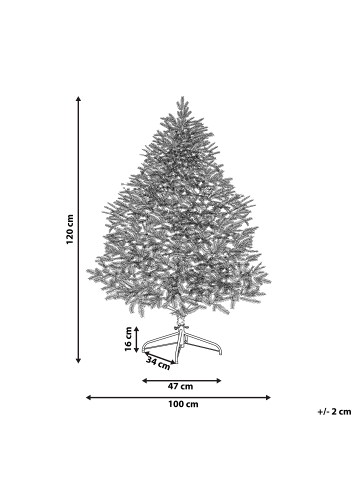 Beliani Weihnachtsbaum MASALA in Weiß/Grün - (W) 100 x (H) 120 x (L) 100 cm