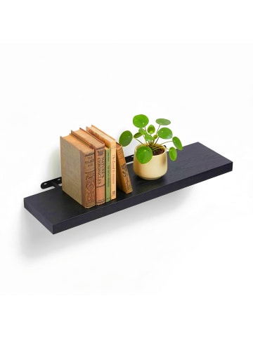 relaxdays Wandregal in Schwarz - (B)100 x (H)4 x (T)23 cm