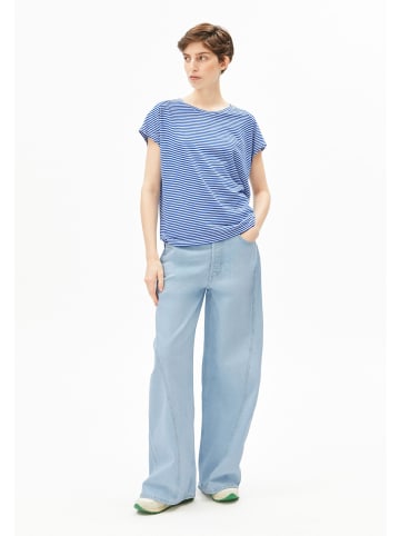 armedangels T-Shirt Slub in blau weiß