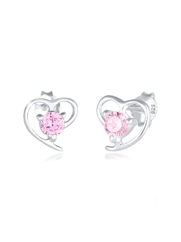 Elli Ohrringe 925 Sterling Silber Herz in Rosa