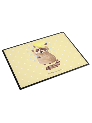 Mr. & Mrs. Panda schreibtischunterlage Waschbär ohne Spruch in Gelb Pastell