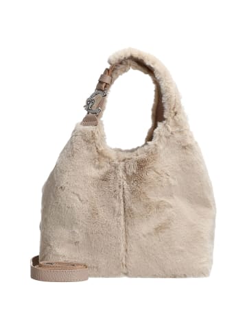 COCCINELLE C-Easy Syn. Fur - Henkeltasche 20 cm (noir/noir) in natural/rosette