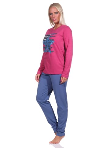 NORMANN langarm Schlafanzug Pyjama Sterne - 70423 in beere