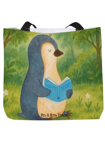 Mr. & Mrs. Panda Shopper Tasche Pinguin Buch Design ohne Spruch in Weiß