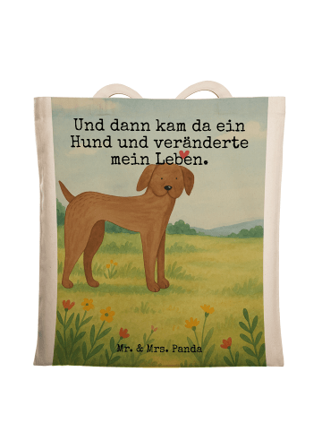 Mr. & Mrs. Panda Einkaufstasche Hund Dogge Design mit Spruch in Weiß
