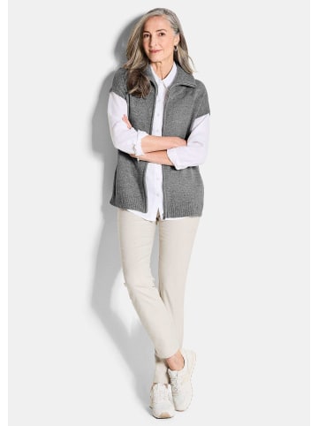 GOLDNER Kurzgröße:  Melierte Weste mit Reißverschluss in grau / melange